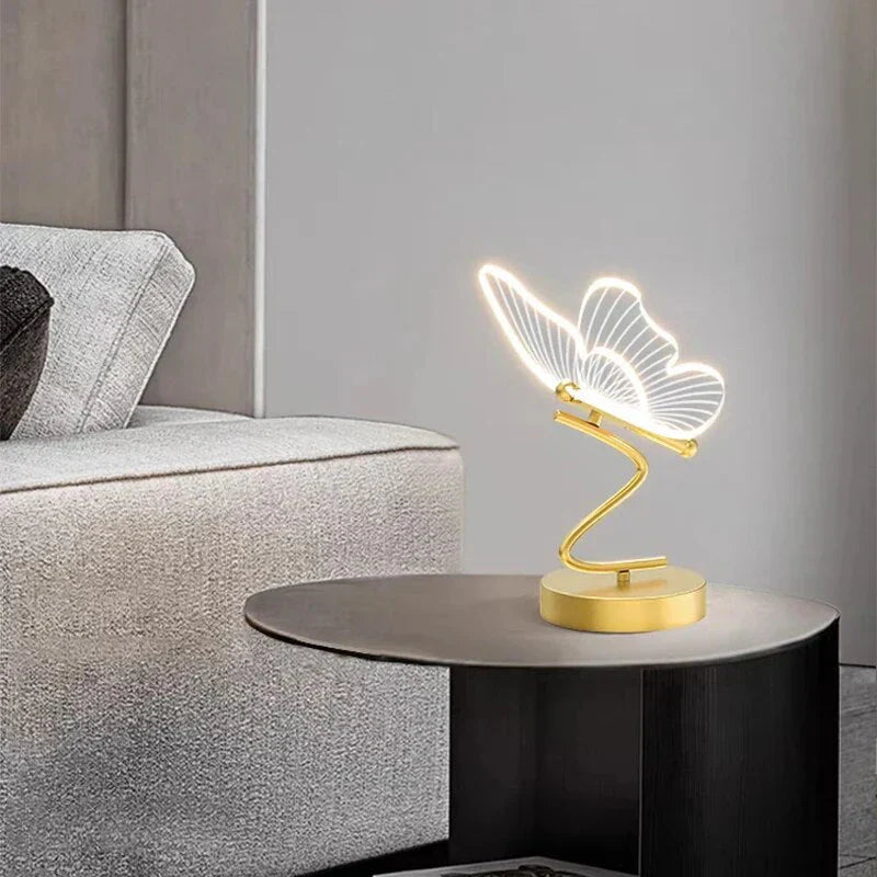 Iron and Acrylic Butterfly Table Lamp – Modern LED Design