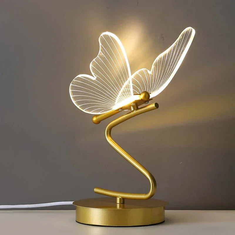 Iron and Acrylic Butterfly Table Lamp – Modern LED Design