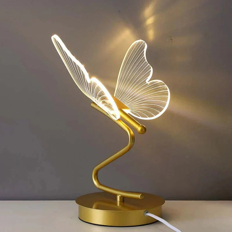 Iron and Acrylic Butterfly Table Lamp – Modern LED Design