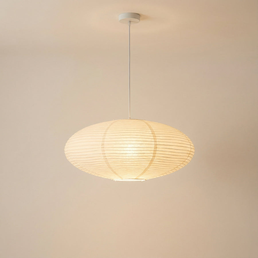 Cotton Paper Dining Pendant Light – Oval Lantern Design