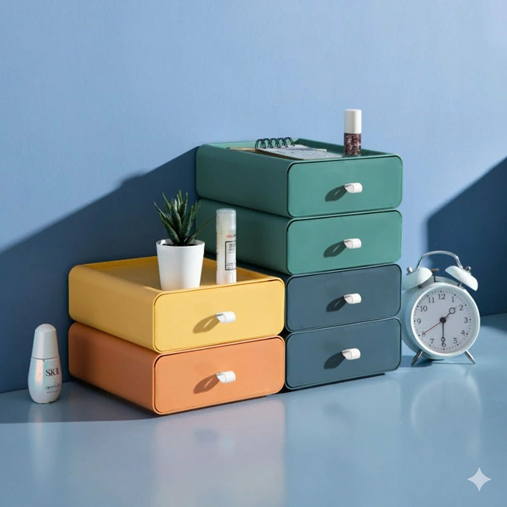 Stackable Plastic Storage Boxes – Space-Saving Colorful Design