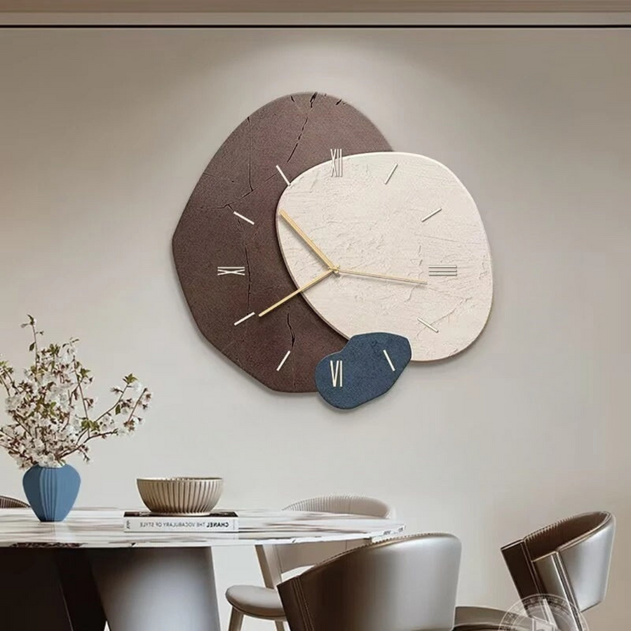 Large Natural Wood Wall Clock with Soft LED Lighting and Silent Movement