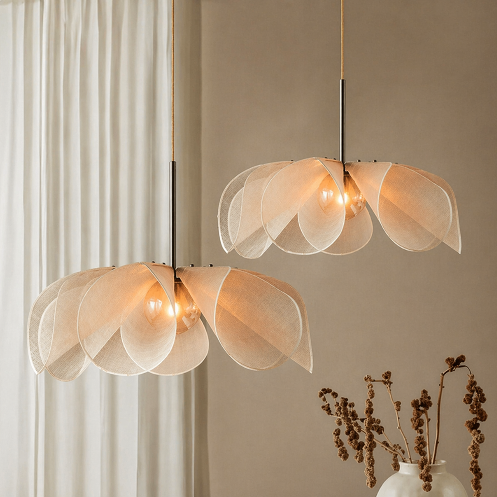 Vintage Fabric Pendant Light