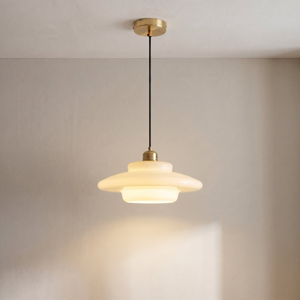 Milky White Glass Pendant Light